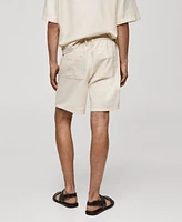 Mango Men's Drawstring Detail Cotton Shorts