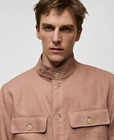 Mango Men's Linen Pockets Detail Overshirt