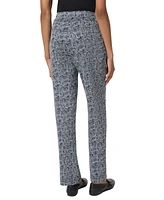 Jones New York Women's Scratch Knit Pull On Straight Leg Pants with Pockets