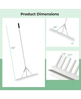 Givimo Aluminum Rake with 36 Inch Wide Rake Head and 68 Inch Long Handle