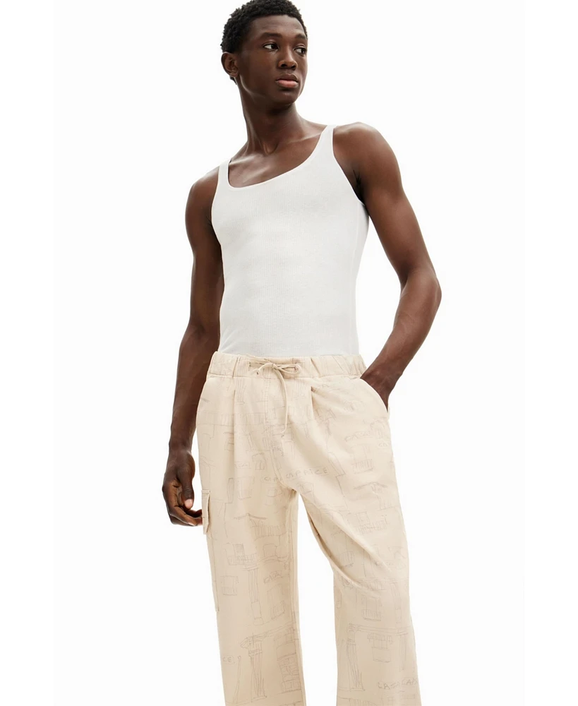 Desigual Men's Printed cargo pants