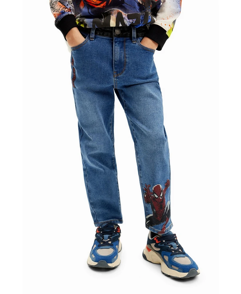 Desigual Boys Boys's Embroidered Spiderman jeans