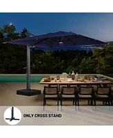 Boyel Living 10x10 ft. 360°Rotation Square Cantilever Patio Umbrella with Led Light