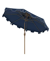 Outsunny 9' Patio Umbrella with Tilt and Crank, Outdoor Umbrella, Blue