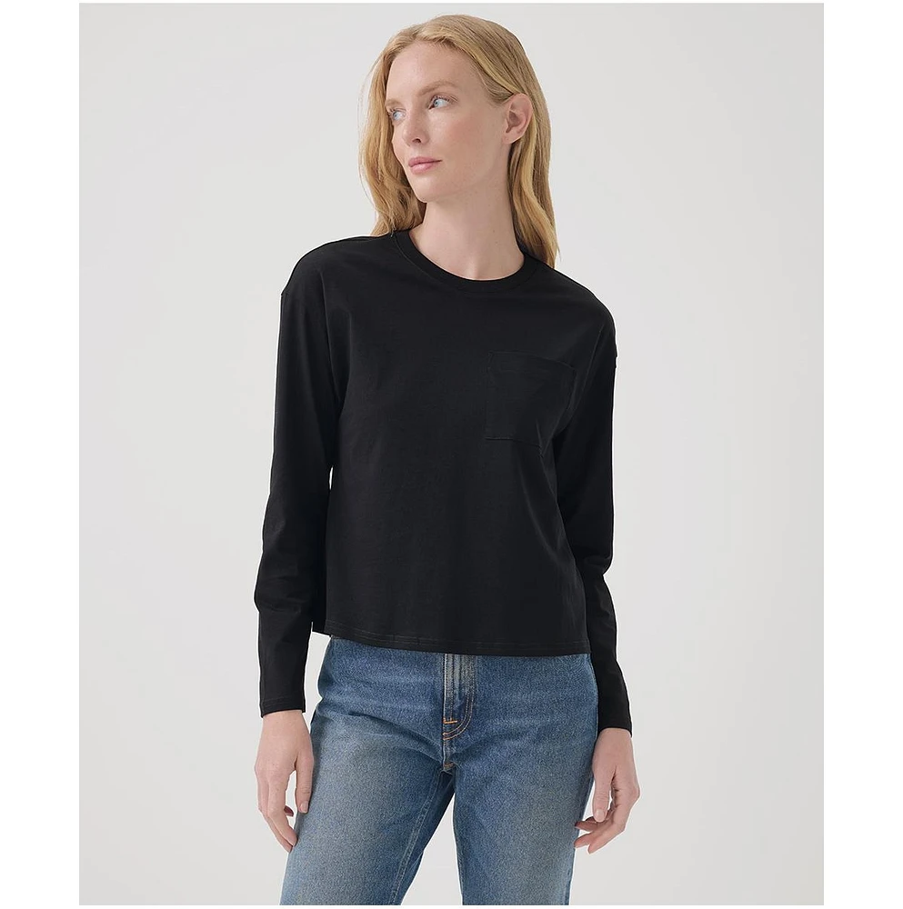 Pact Women's Organic Cotton Softspun Long Sleeve Pocket Tee