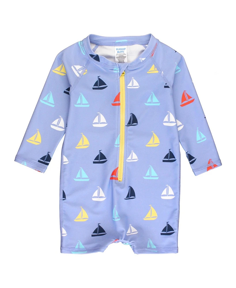 RuggedButts Toddler Boys Baby Long Sleeve One Piece Rash Guard