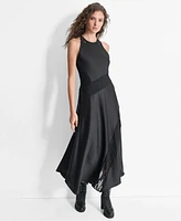 Dkny Women's Asymmetrical Drapey Midi Dress