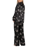 Midnight Bakery Women's 2-Pc. Satin Printed Pajama Set