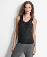 Dkny Women's Round-Neck Sleeveless Sequin Tank Top