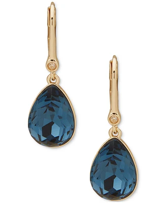 Dkny Stone Teardrop Leverback Drop Earrings