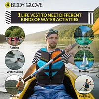 Body Glove Phantom Men's Life Vest, Lightweight Neoprene Jacket for Boating Fishing Kayaking Rafting Paddling