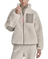 Dkny Sport Women's Sherpa Mock-Neck Jacket