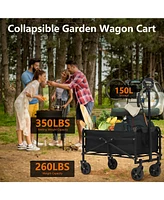 Vebreda Outdoor Folding Wagon Cart Multi-Purpose Camping Cart Heavy Duty