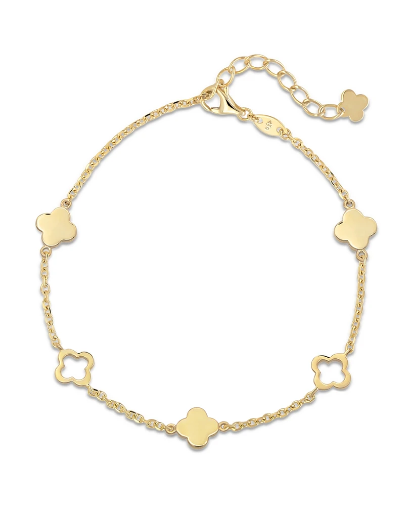 Devata Clover Link Chain Bracelet in 14K Gold, 6.5 in adj to 7.5 in, approx. 2.8 grams