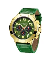 SE1492 Swan & Edgar Hand Assembled Defence Timer Automatic Gold Green