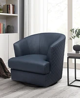 Abbyson Living 31" Top Grain Leather Swivel Chair