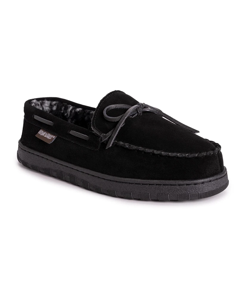 Muk Luks Men's Paul Printed Berber Suede Moccasin Slippers