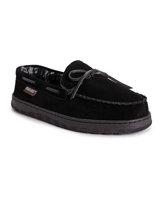 Muk Luks Men's Paul Printed Berber Suede Moccasin Slippers