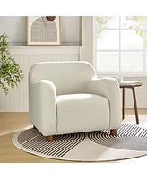 Creamy Wayne Boucle Upholstered Armchair