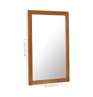 vidaXL Mirror 23.6"x35.4" Solid Oak Wood