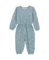 Gerber Baby Girls Soft Hacci Long Sleeve Floral Jumpsuit