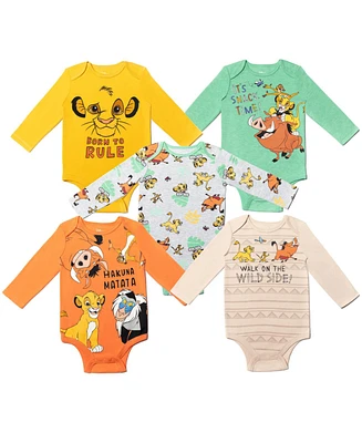 Disney Baby Boys Lion King Winnie the Pooh Nightmare Before Christmas Mickey Mouse 5 Pack Bodysuits Newborn to