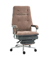 Homcom Big and Tall Home Office Chair with Adjustable Height, Coffee