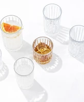 JoyJolt Alina Ribbed Glass Drinkware Set