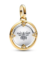 Pandora Sterling silver and 14k Gold-plated unique metal blend Bee Medallion Charm