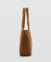 Mango Women's Leather Shopper Bag