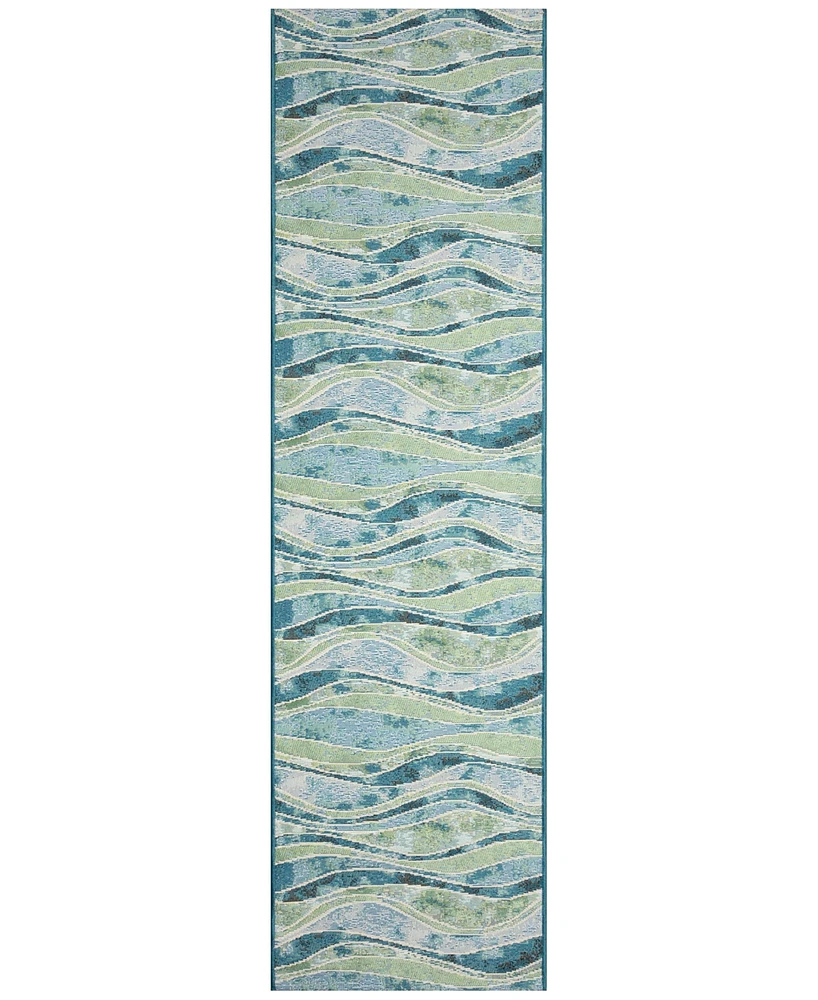 Liora Manne' Marina Wave 1'11"x7'6" Runner Area Rug