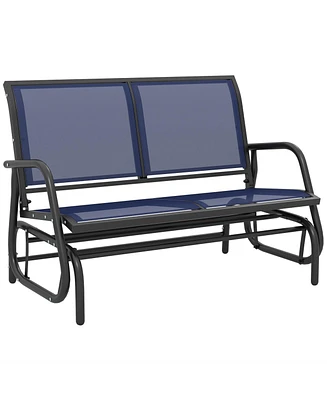 Outsunny 2-Person Patio Glider Bench Rocking Chair Loveseat w/ Armrest