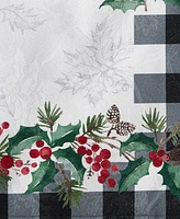Elrene Holly Farmhouse Charm Holiday Fabric Rectangle Tablecloth