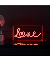 Jonathan Y Love Contemporary Glam Acrylic Box Usb Operated Led Neon Light