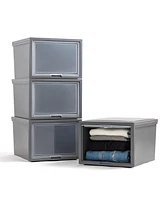 Iris Usa 42 Qt. Stackable Storage System for Clothes, Large, 4 Pack