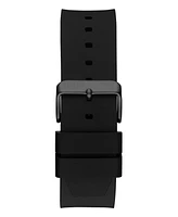 Guess Men's Analog Black Silicone Watch 44mm