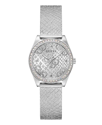 Guess Women's Analog Silver Mesh Watch 32mm