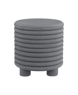 Jonathan Y Evans 18" Minimalist Modern 3-Legged Drum Indoor/Outdoor Accent Table, Gray Frosted