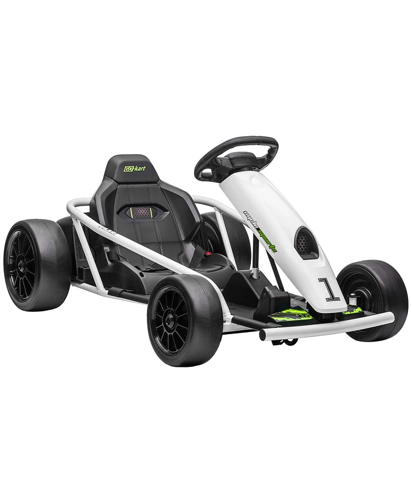 Aosom 24V 8.1 Mph Electric Go Kart with Music, Horn, Slow Start,