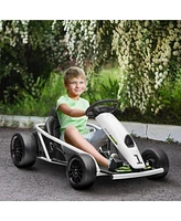 Aosom 24V 8.1 Mph Electric Go Kart with Music, Horn, Slow Start,