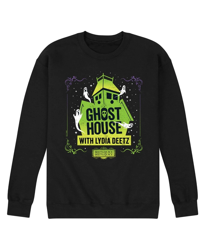 Hybrid Apparel Men's Beetlejuice Ghost House Crew Fleece