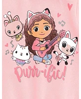 Dreamworks Gabby's Dollhouse Girls Pandy Paws Cakey Cat Kitty Fairy Fleece Sweatshirt and Pants Set to