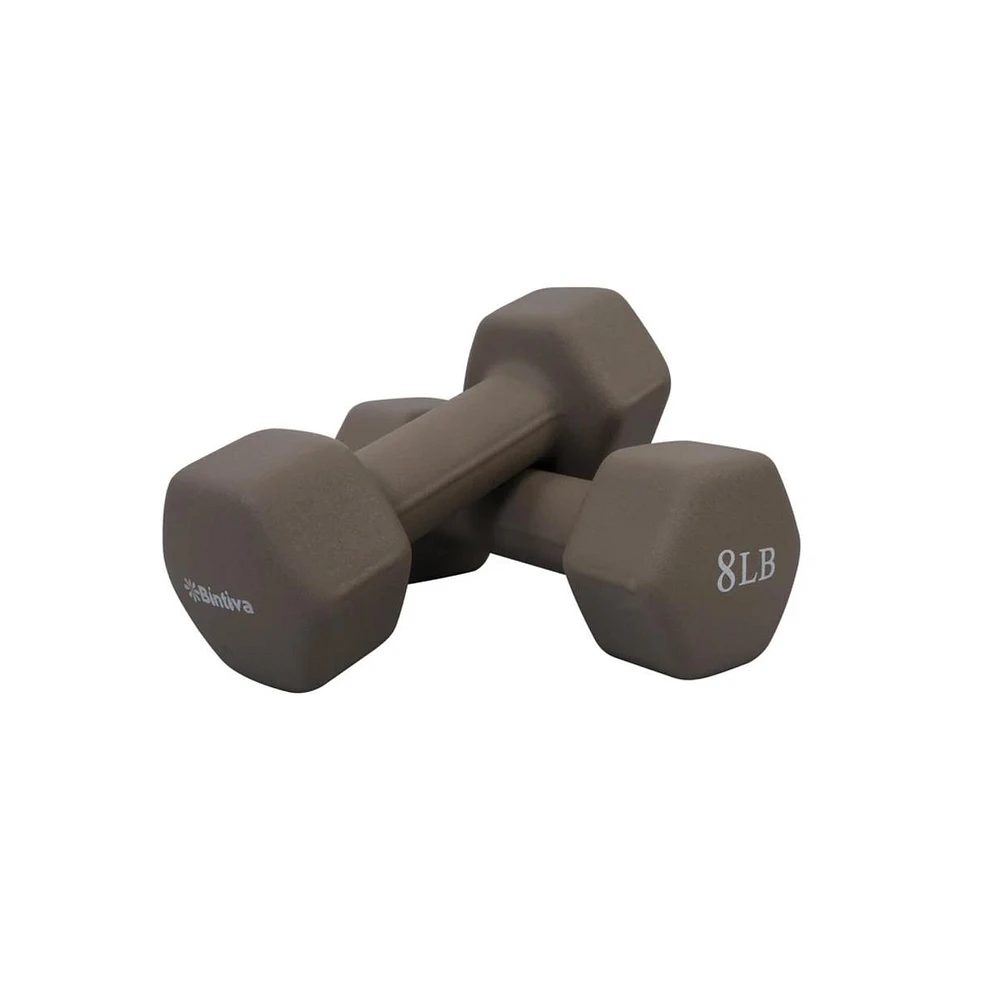 Bintiva Neoprene Hexagon Shaped Dumbbells - Bronze - 8lbs