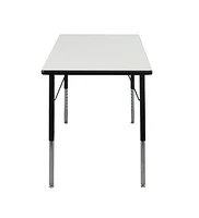 Bintiva Activity Table 24" x 36" Black Edge - Black Legs Adjusts 21" - 30"