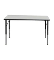 Bintiva Activity Table 24" x 48" (60x120cm) Gray Edge - Legs Adjusts 15" - 24"