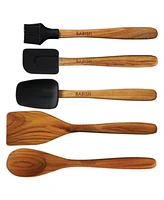 Babish 11 Piece Essential Wood, Silicone, and Stainless Steel Tool Set