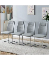 Simplie Fun Set of 6 Faux Leather Cushioned Side Chairs