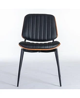 Simplie Fun Mid Century Modern Dining Chairs Set of 2 - Black Pu