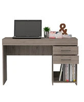 Streamdale Furniture Berkeley 1-Shelf 2-Drawer Computer Desk Light Grey