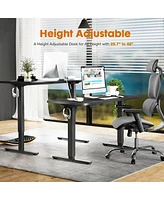 Streamdale Furniture Electric Height Adjustable Standing Desk, Sit To Stand Ergonomic Computer Desk, Black, 55" X 24"